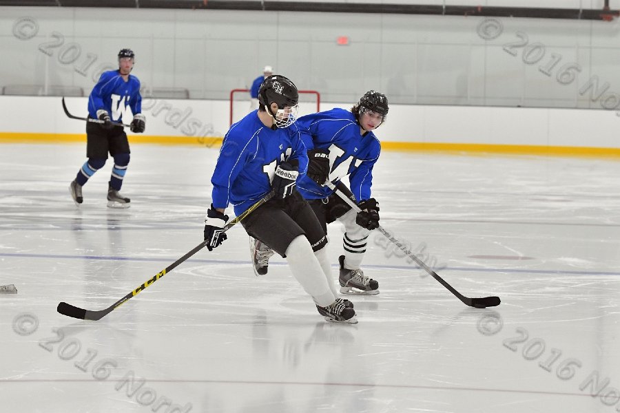 Wheaton College Men\'s Ice Hockey vs Middlesex Community College. - Photo By: KEITH NORDSTROM